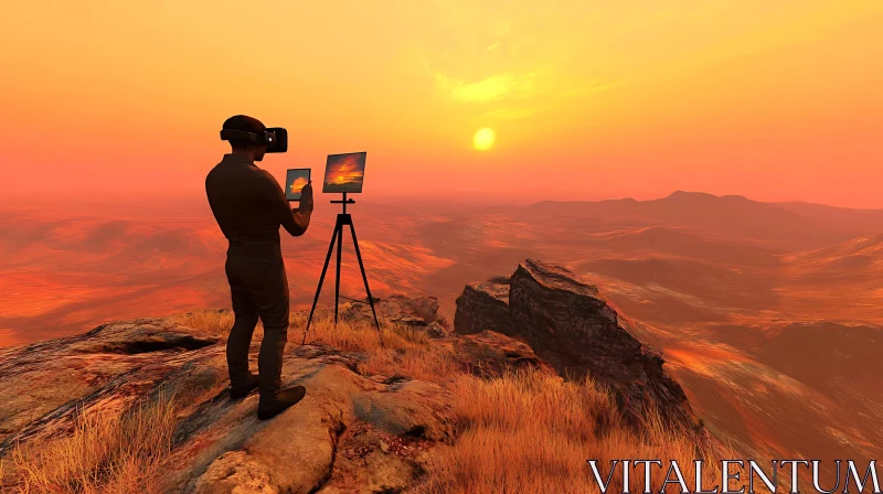 VR Painting at Sunset