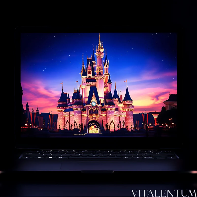 Fantasy Castle on Laptop