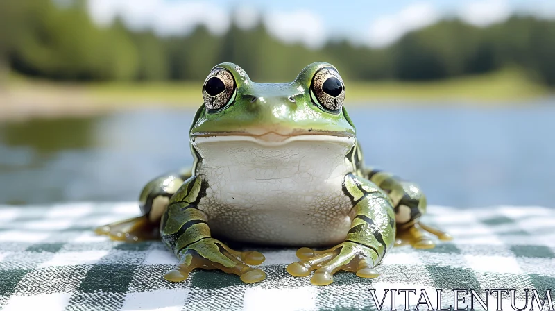 Amphibian on Checkered Cloth