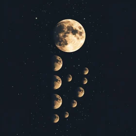 Moon Phases in Starry Night