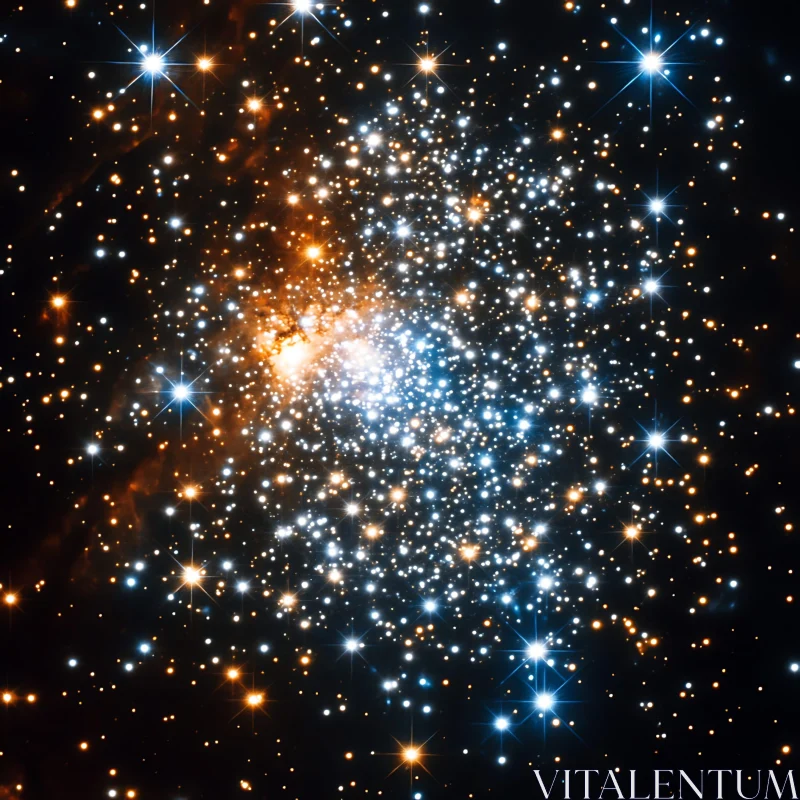 Shimmering Star Cluster in Deep Space
