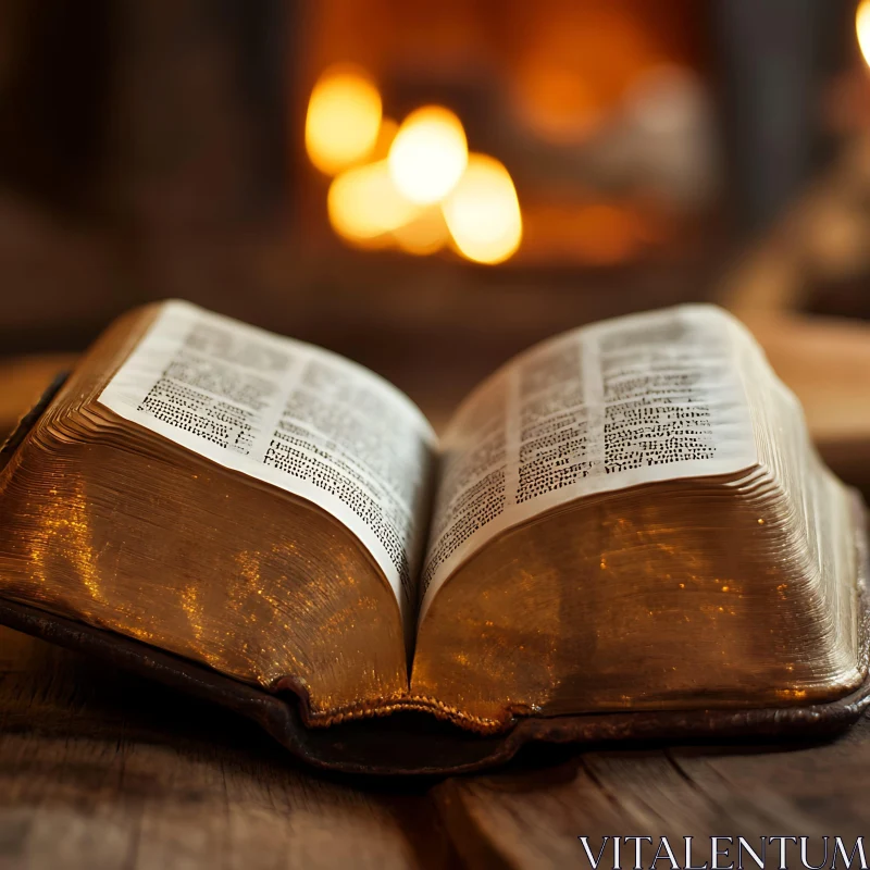 Gilded Pages by the Fire