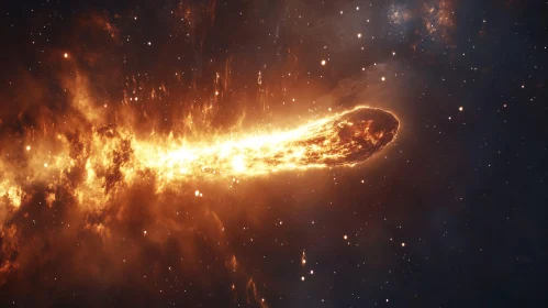 Incandescent Meteor Shower in Starry Cosmos