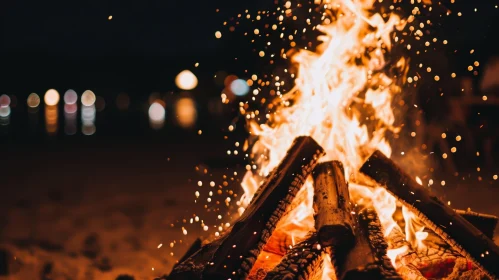 Bonfire at Night: A Captivating and Tranquil Photograph