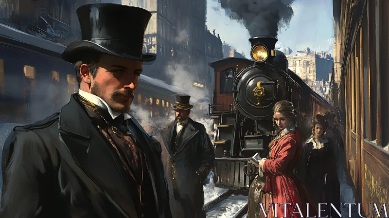 Historical Train Travel Art