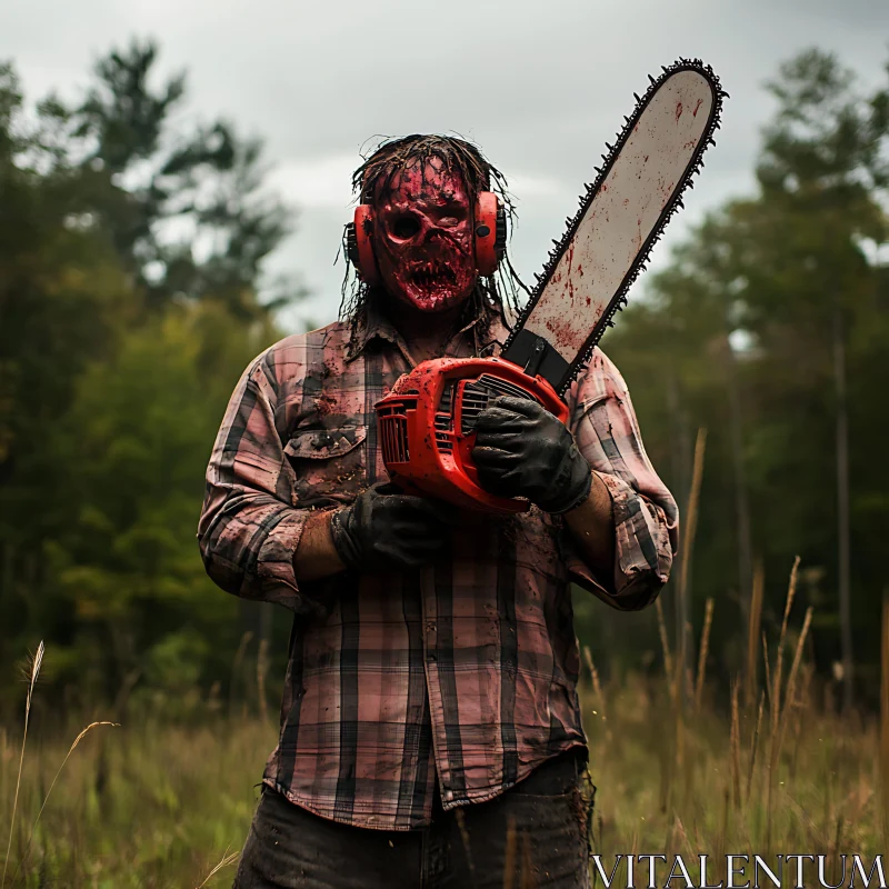 Gruesome Masked Monster with Chainsaw