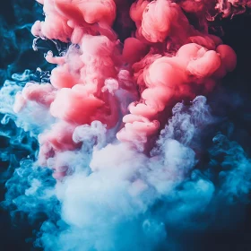 Abstract Smoke Art: Pink and Blue