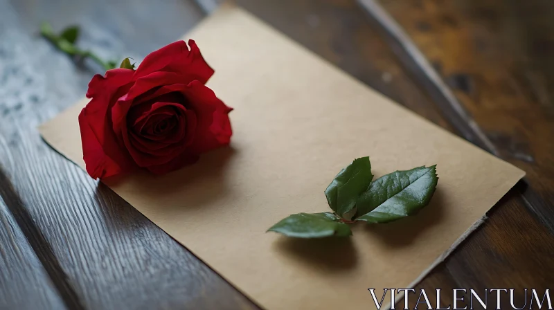 Red Rose and Love Letter Composition