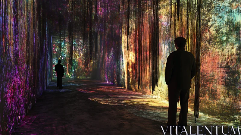 Colorful Light Strands Art Installation
