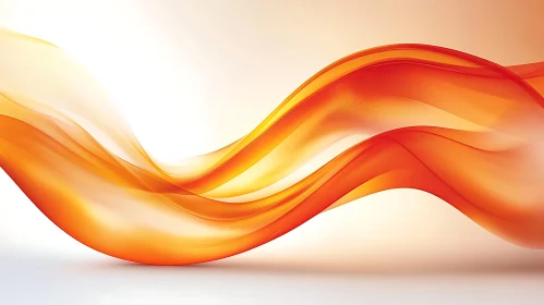 Fluid Orange Wave on Gradient Background