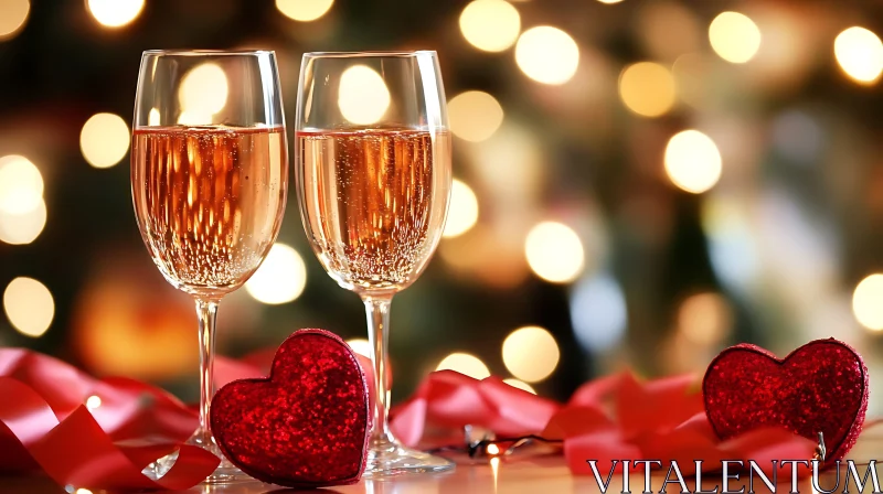 Celebratory Champagne with Love Hearts