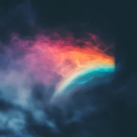 Colorful Smoke Gradient Against Dark Sky