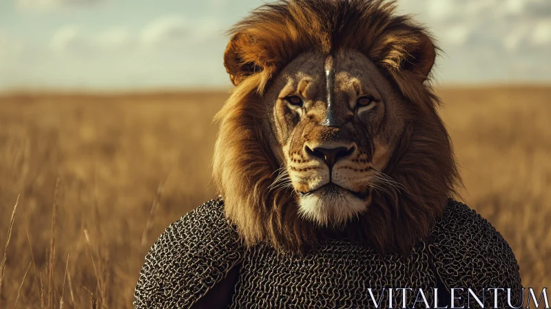 Armored Lion Portrait