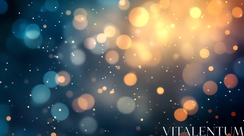 Golden Orbs and Blue Hues Bokeh
