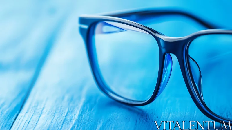 Modern Blue Eyeglasses Still Life