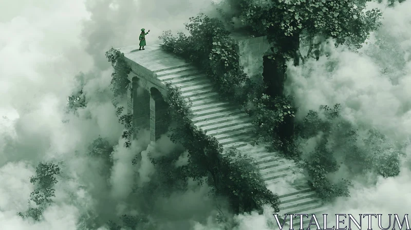 Misty Ascent: A Skyward Journey