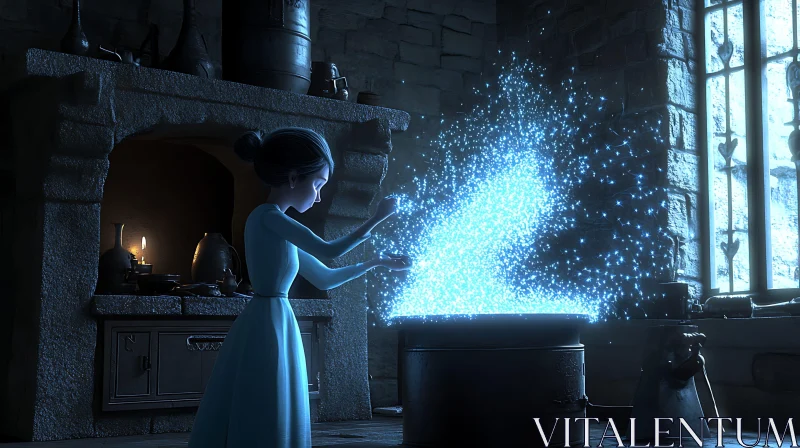 Magical Woman Creating Spell