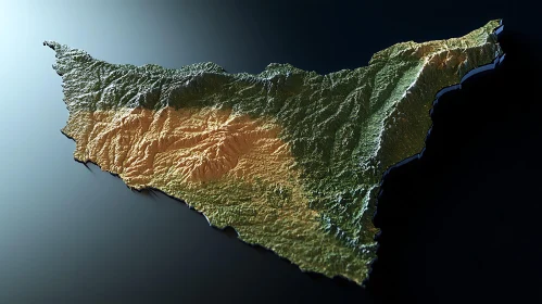 Topographic View of Sicily's Landscape