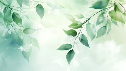 Tranquil Green Leaf Composition