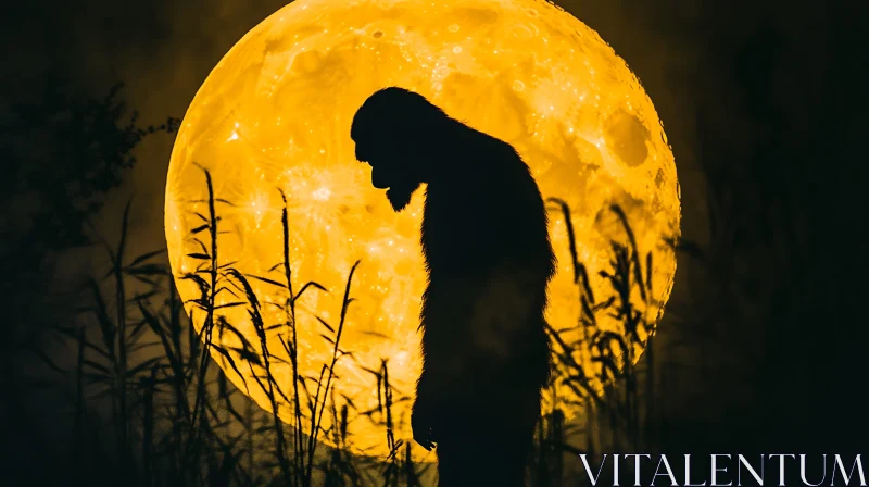 Mysterious Creature Under Moonlight