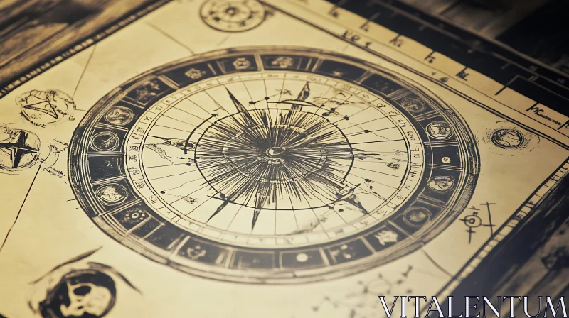 Vintage Celestial Map with Constellations