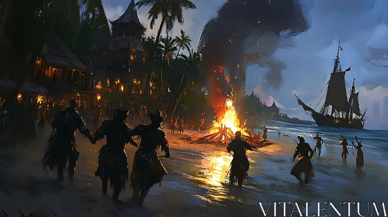 Night Gathering on the Beach