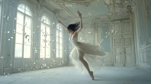 Ballerina in Abandoned Ballroom