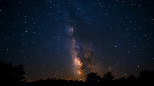 Cosmic Serenity: Stars Above the Horizon