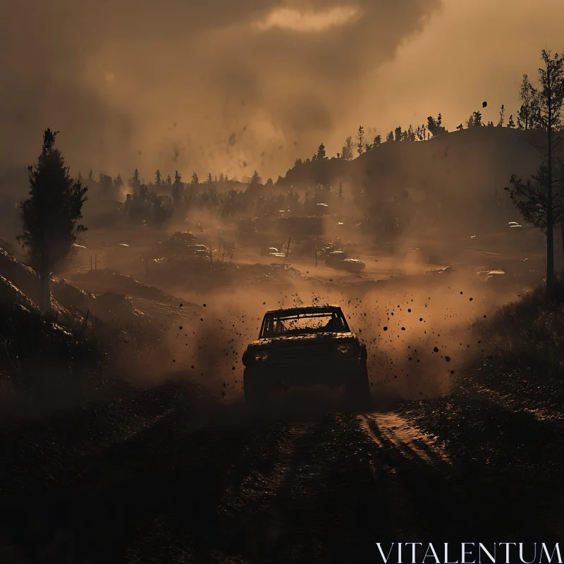 Muddy Car Chase: A Race Against Nature