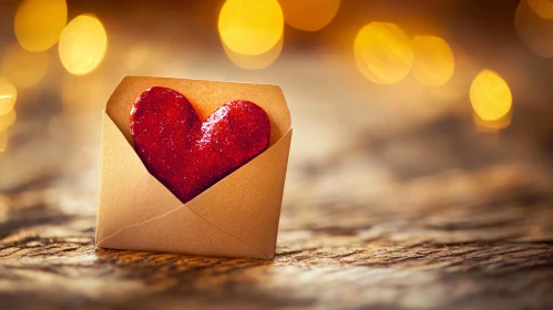 Romantic Heart in Envelope Still Life