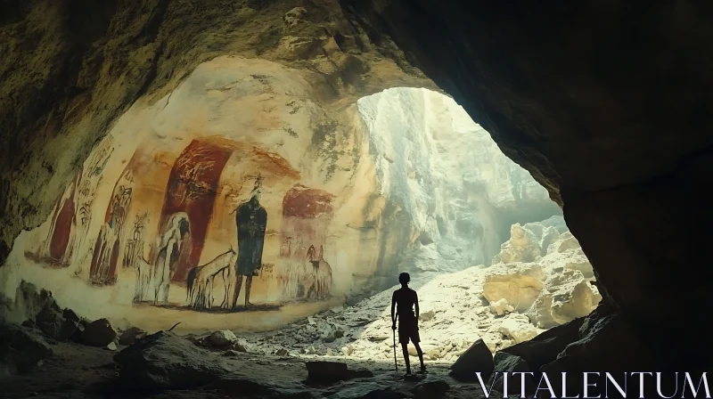 Cave Art and Figure Silhouette