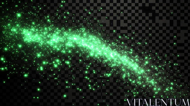 Green Glittering Light Effect on Black