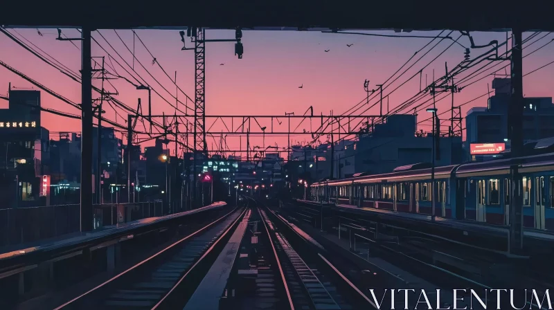 Urban Sunset Train View