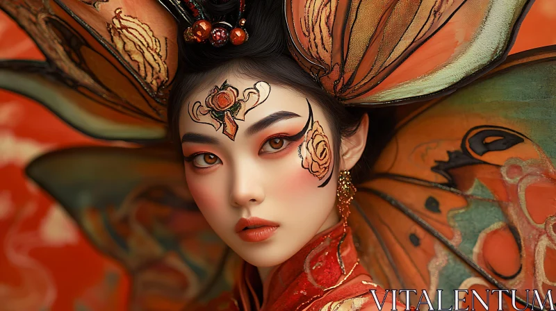 Elegant Butterfly Woman Portrait