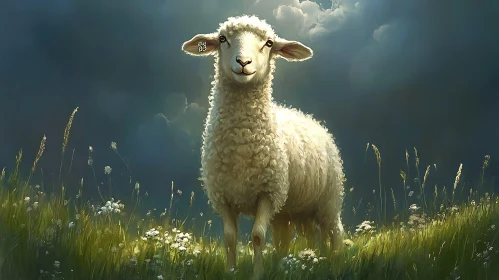 Pastoral Sheep Portrait