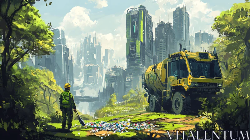 Futuristic City Garbage Collection