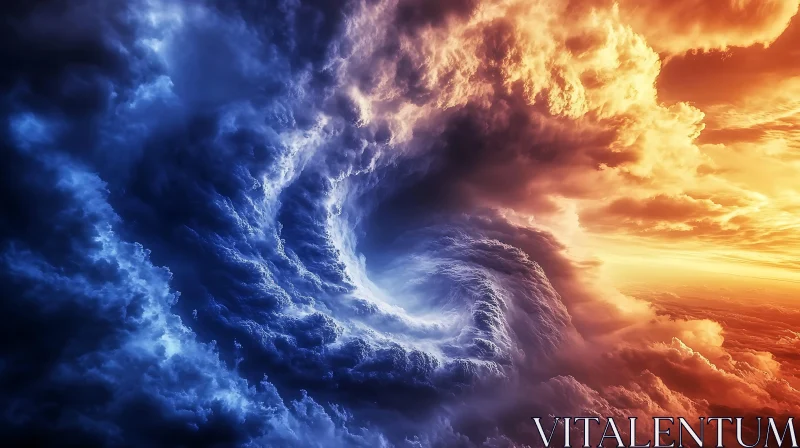 Dramatic Cloudscape with Swirling Vortex
