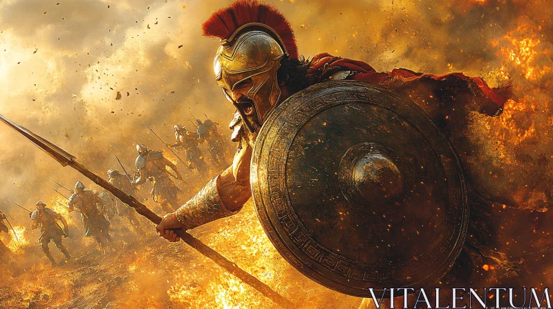 Ancient Warrior Charging into Battle