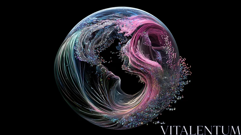 Colorful Abstract Sphere on Black