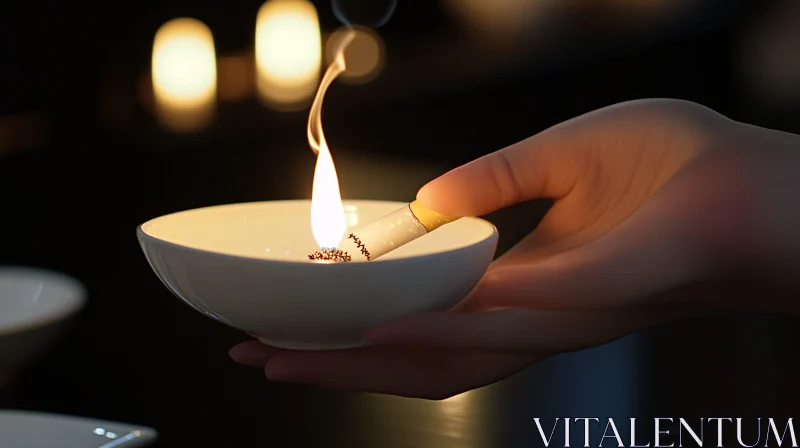 Cigarette Flame Still Life