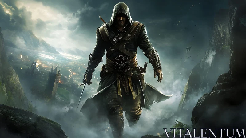 Hooded Warrior: A Fantasy Assassin's Stance