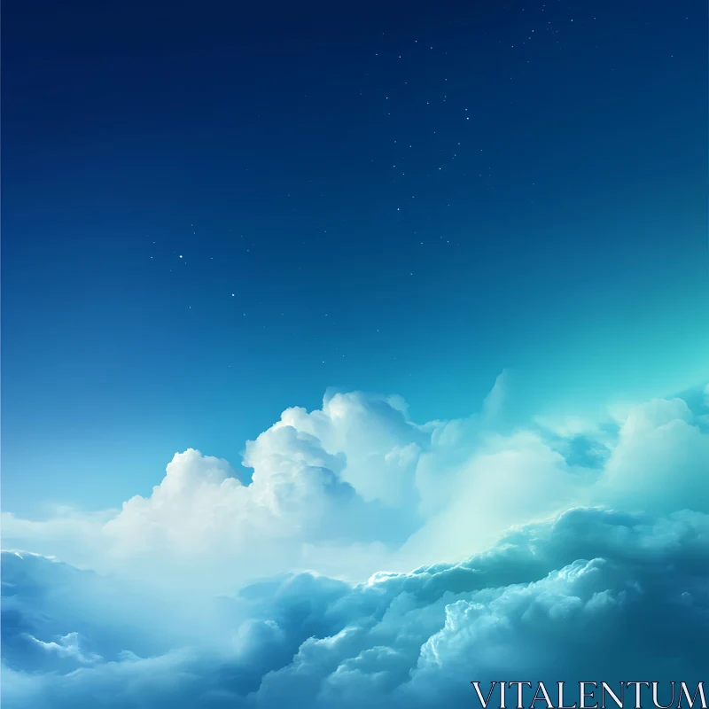 Skyward: A Cloudscape in Blue Hues