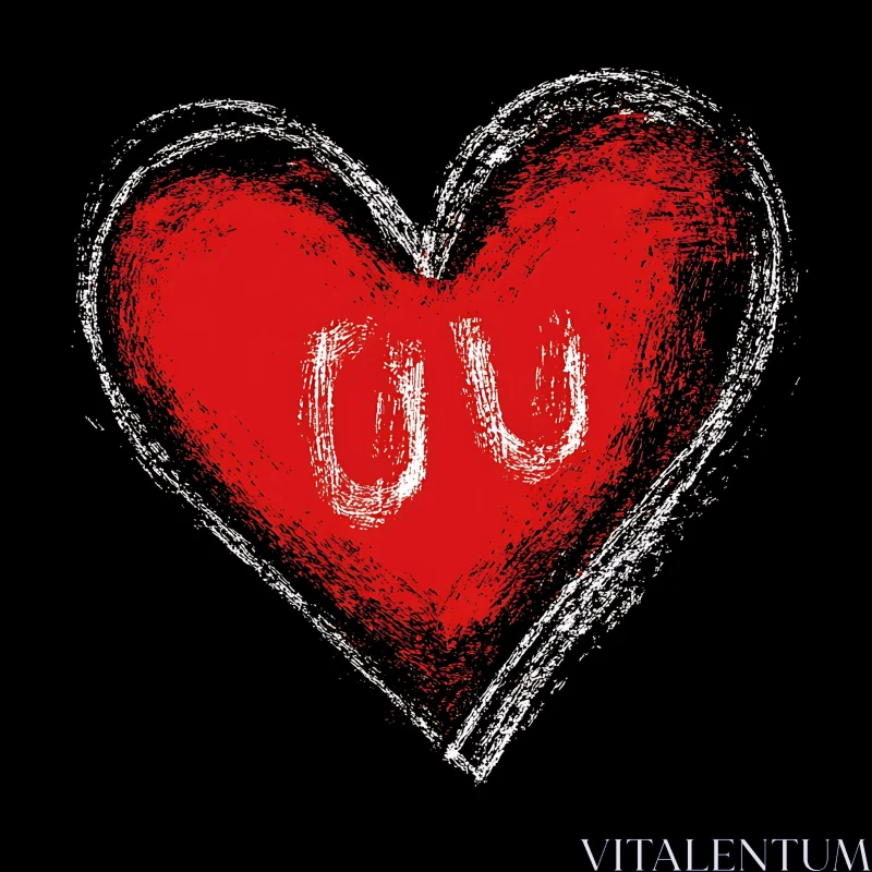 Stylized Heart on Black Background