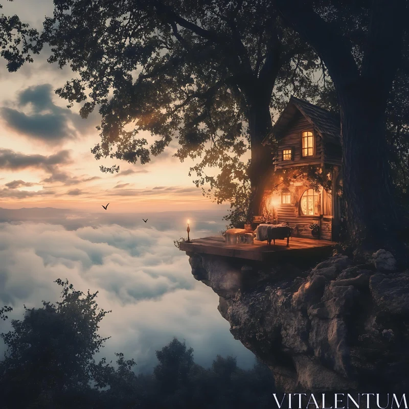 Dreamy Treehouse Above the Clouds