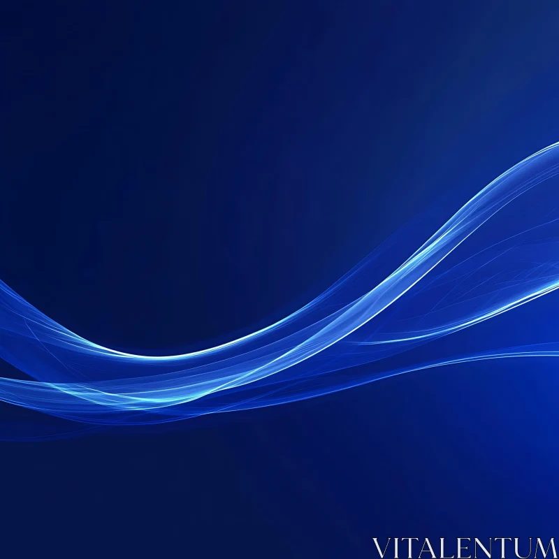 Abstract Blue Wave Art