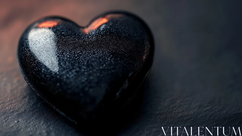 Textured Heart on Dark Surface