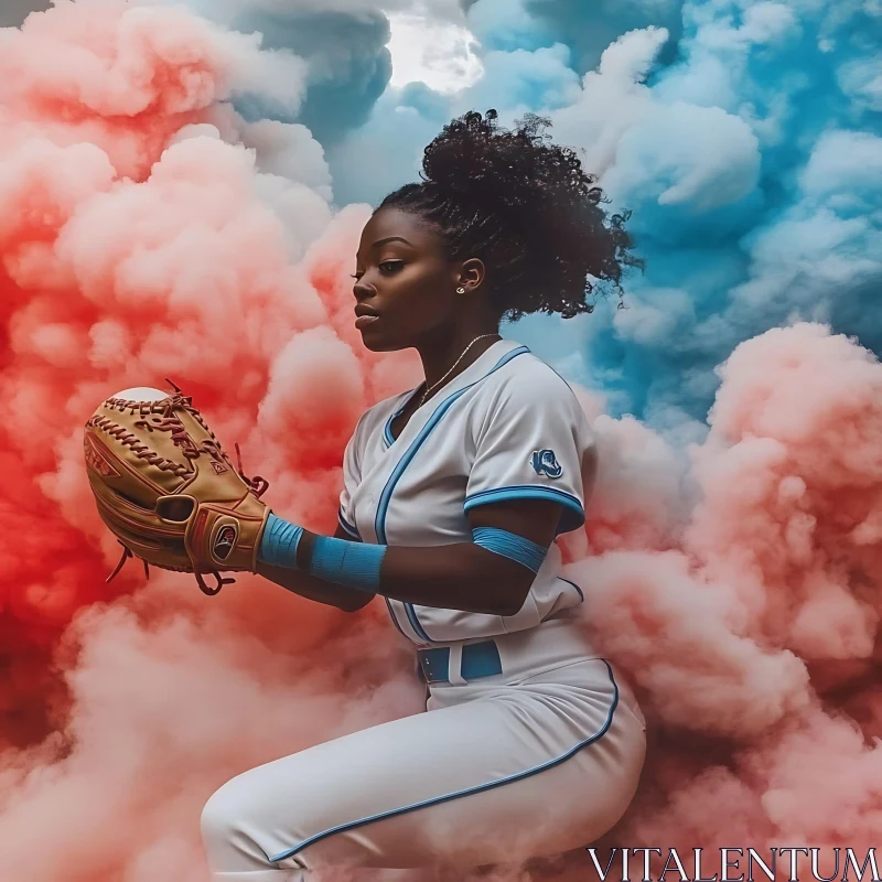 Sportswoman with Baseball Glove