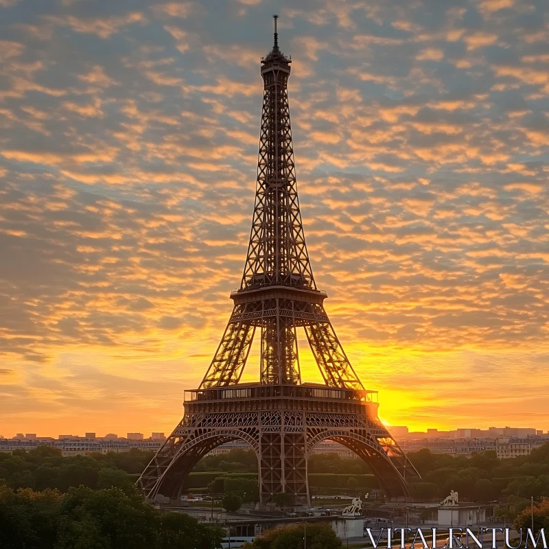 Paris Eiffel Tower at Sunset