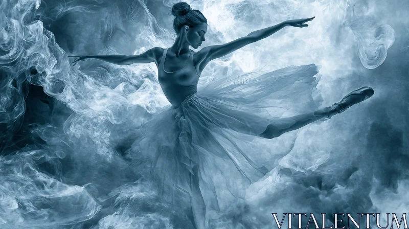 Ballerina in Blue Smoke