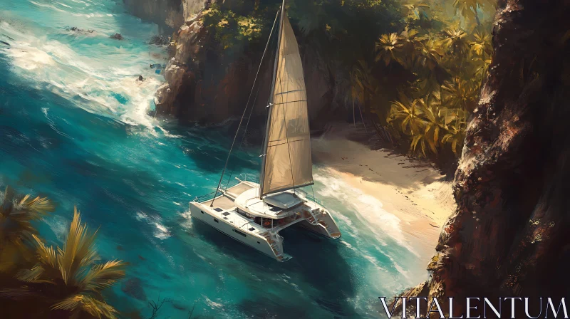 Tropical Island Sailboat Serenity